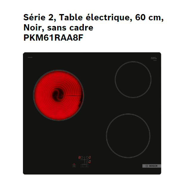 PLAQUE DE CUISSON 3 FOYER HALOGENE RADIANT – PKM61RAA8F – 45.800 XPF